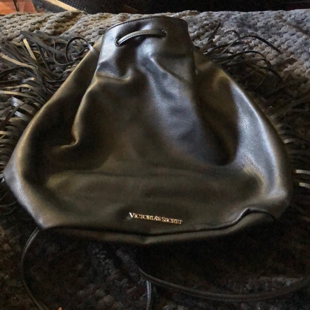 Victoria secret black leather purse/tote bag